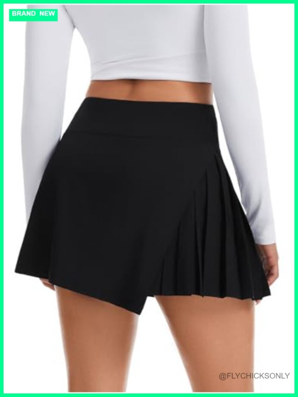 Side Pleated Tennis Skort with Built-in Shorts & Pockets